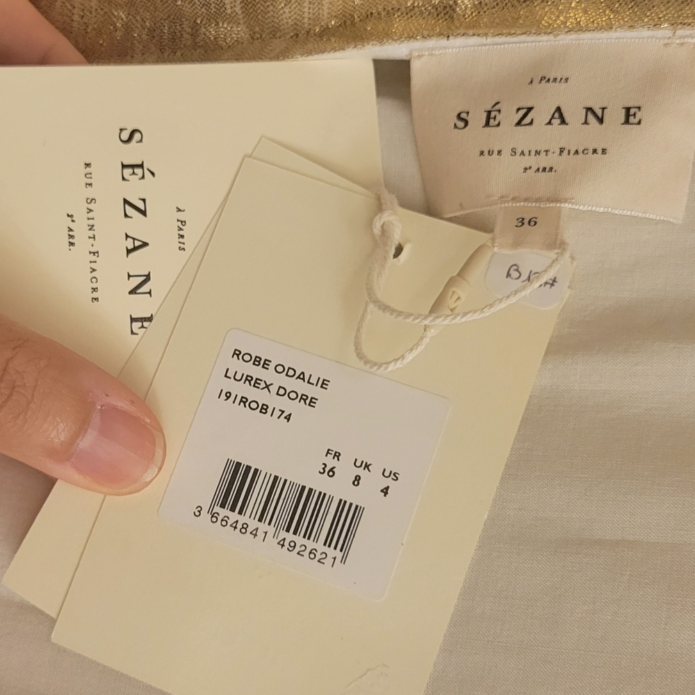 Sezane Gold Midi Dress - Picture 15 of 16